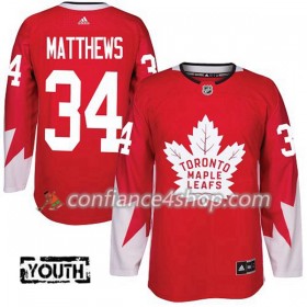 Adidas Maillot de Hockey Toronto Maple Leafs Auston Matthews 34 2017-2018 Rouge Alternate Authentic - Enfant